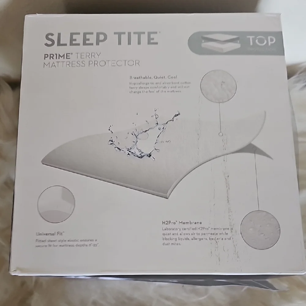 Not used Sleep Tite prime terry Mattress Protector SPLIT KING universal fit